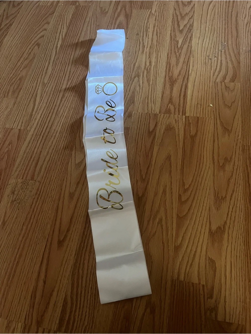 Bride to Be Satin Sash in White with Gold Foil